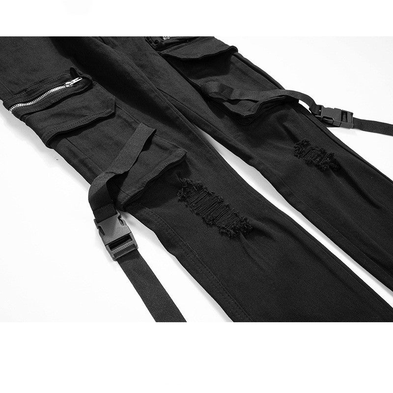 Jean Loom & Soul Pocket Buckle Streamer – Pantalon en jean fonctionnel et streetwear