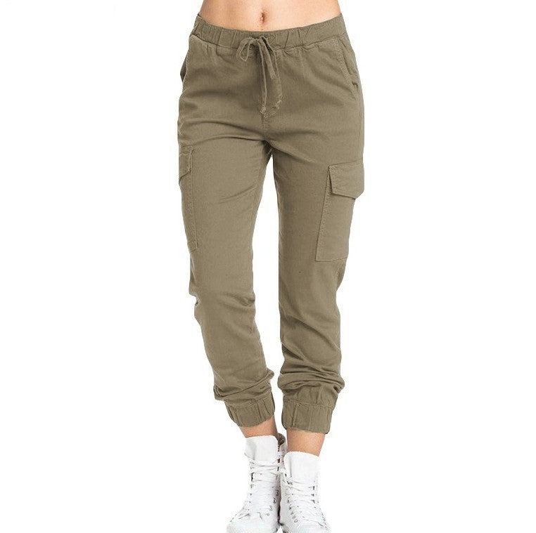 Loom & Soul Women’s Elastic Waist Corset Trousers – Loose Casual Pants with Mid-Waist Fit and Stretch Polyester-Spandex Blend