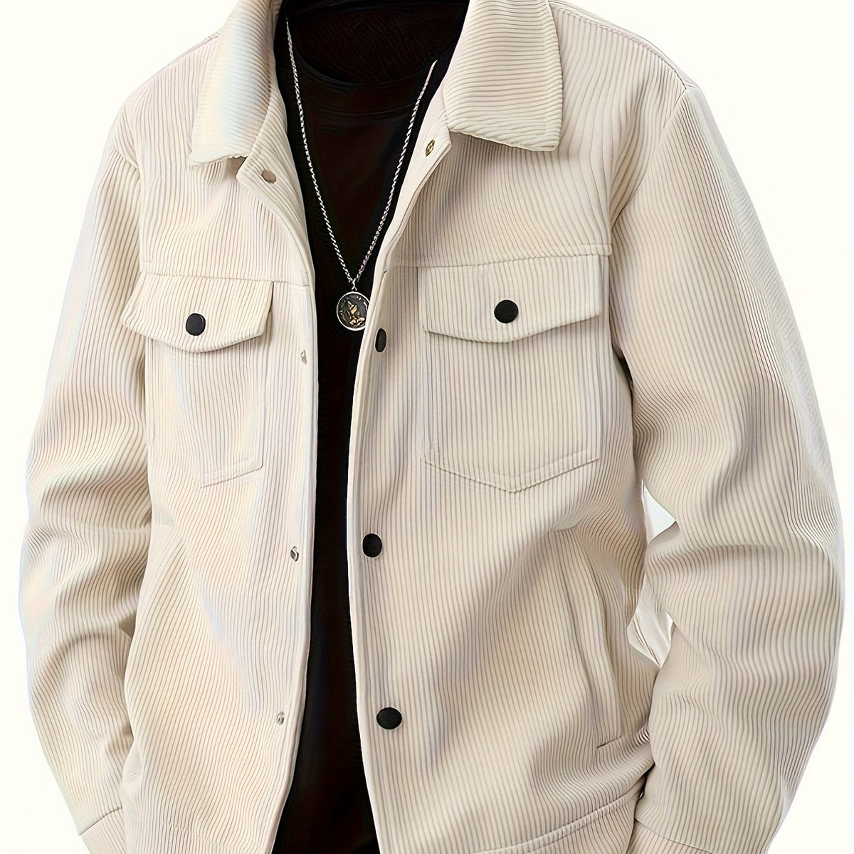Chaqueta de invierno cortavientos para hombre – Abrigo de pana con aislamiento
