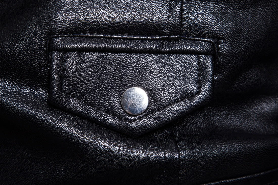 Blouson en cuir d'agneau Loom & Soul™ pour homme – Veste ajustée de style européen avec col de costume et fermeture éclair