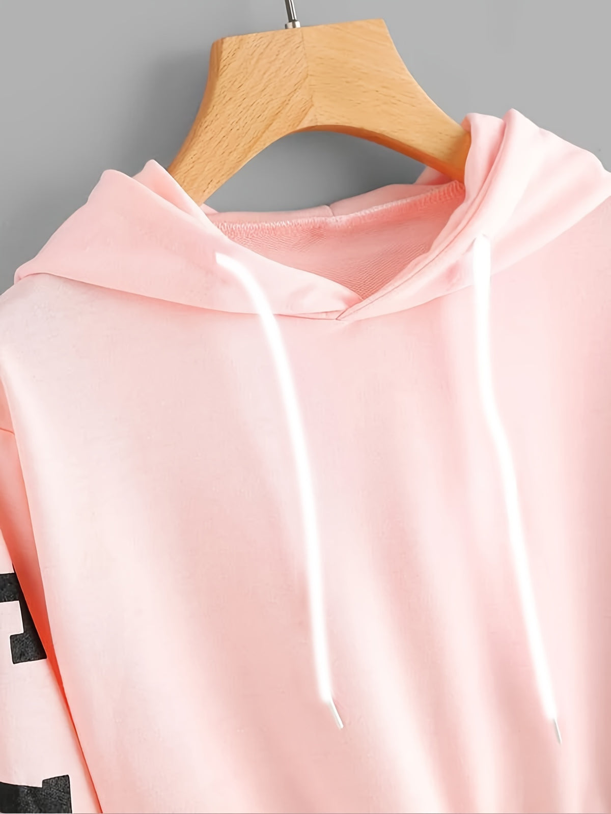 Sweat à capuche rose à lettres pour femme – Imprimé East/West Style décontracté