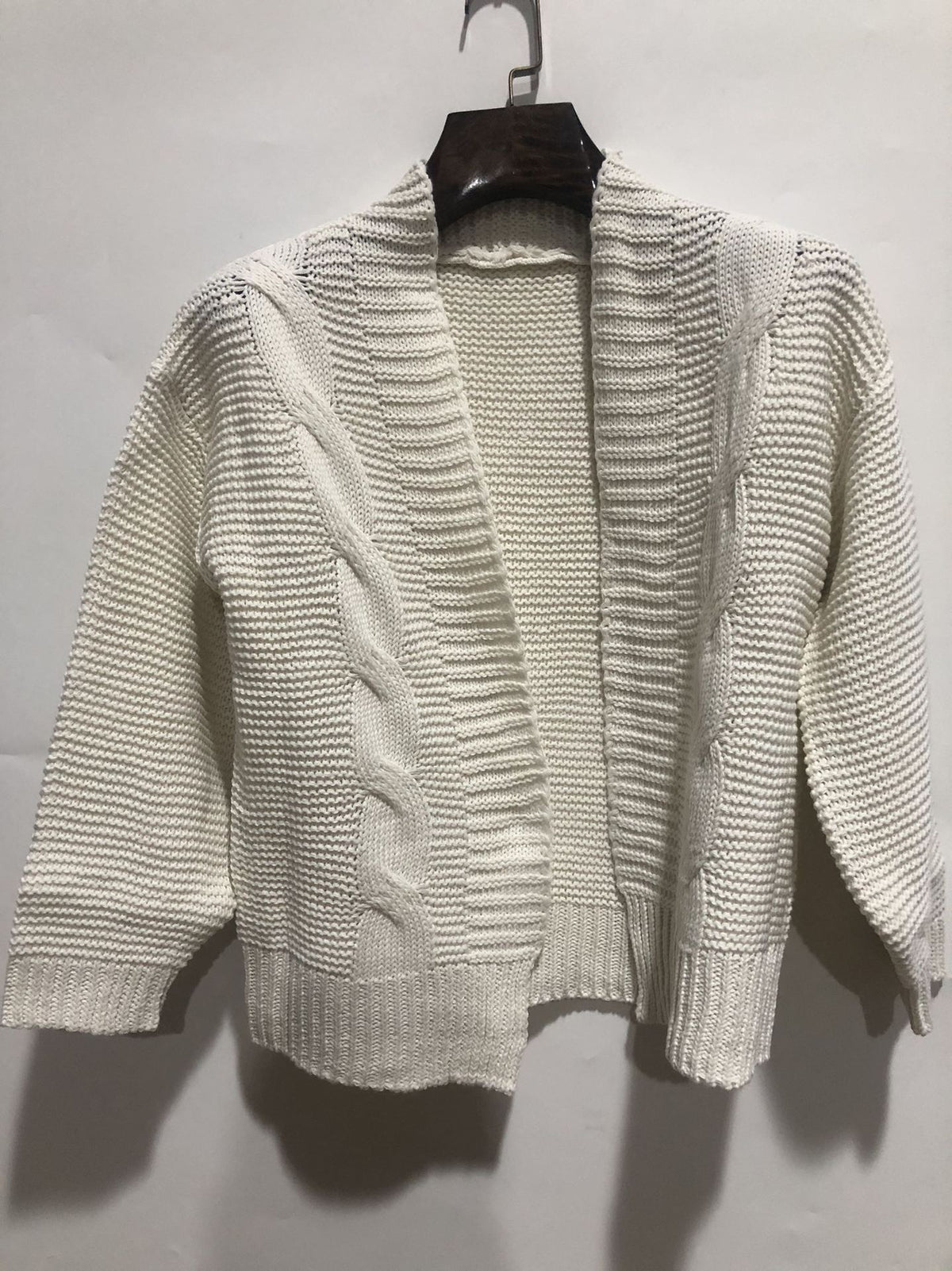 Cardigan en fausse maille mohair pour femme – Manteau pull d'hiver chaud et ample