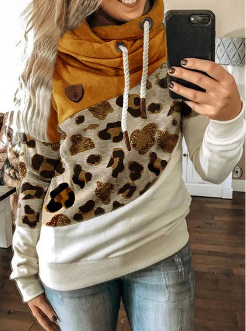 Women’s Printed Hooded Fleece Sweatshirt – Loose Urban Casual Fit
