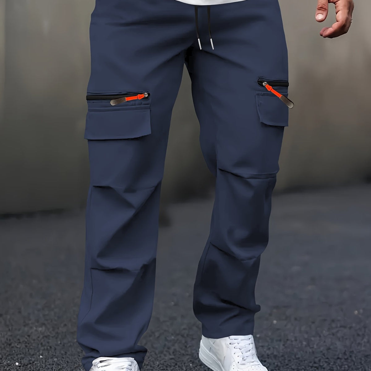 Men’s Cargo Pants – Loose Straight-Leg Multi-Pocket Street Trousers