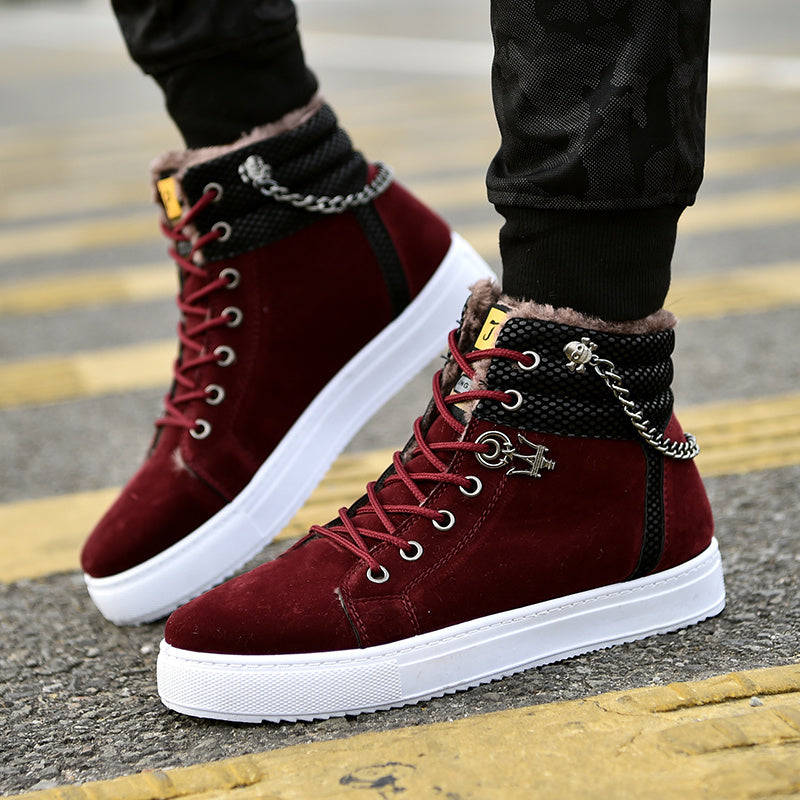 Baskets montantes en daim doublées polaire Loom & Soul™ pour homme – Chaussures décontractées et chaudes
