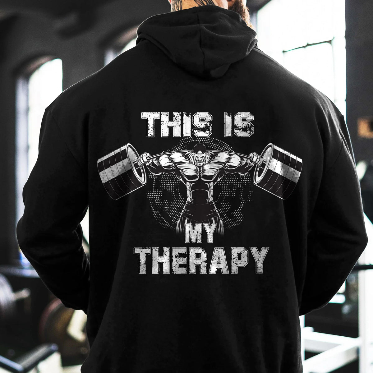 Sweat-shirt à capuche pour homme « C'est ma thérapie » – Sweat d'automne et d'hiver pour le fitness