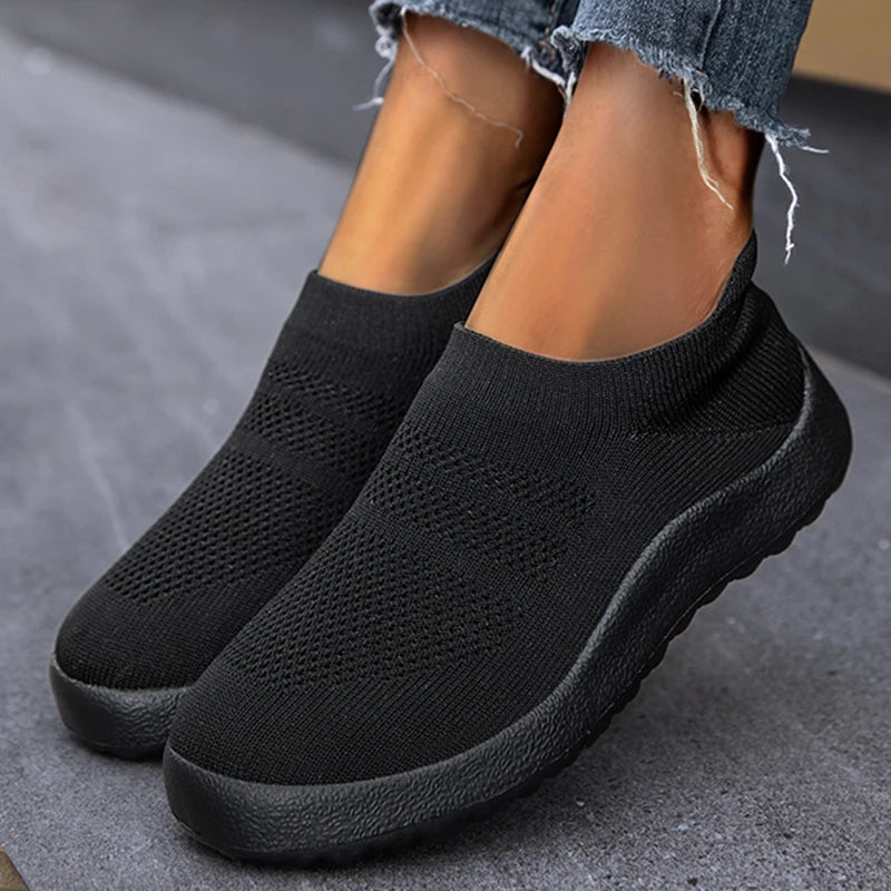 ZJEGA™ 2024 Baskets de course respirantes à enfiler pour femmes – Chaussures de sport légères à ajustement chaussette
