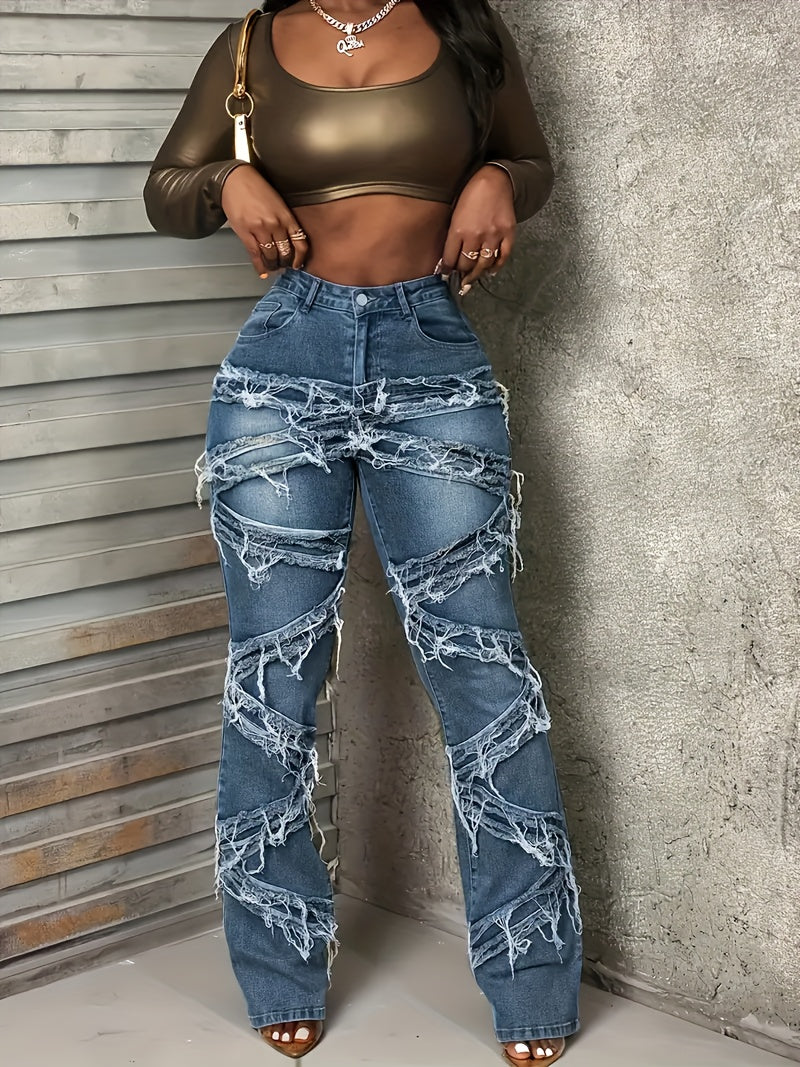 Jean bootcut sculptant incurvé – Denim extensible à bords bruts