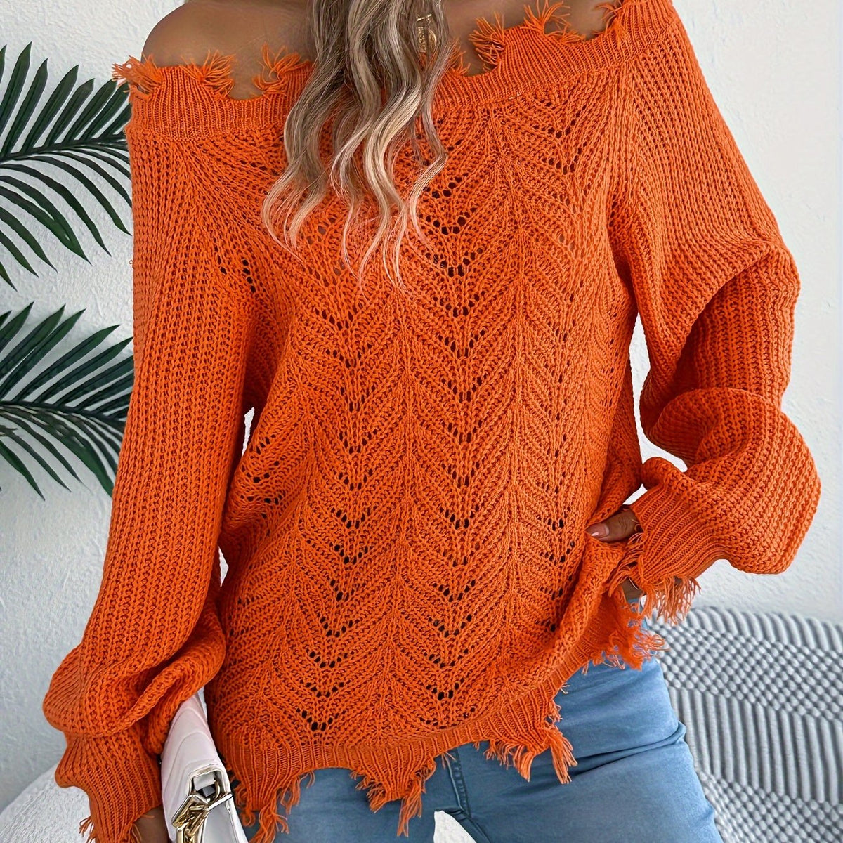 Pull tricoté femme épaules dénudées – Chic pour l'automne/hiver