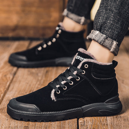 Bottines chaudes Loom & Soul pour hommes – Chaussures d'hiver confort en suède pelucheux