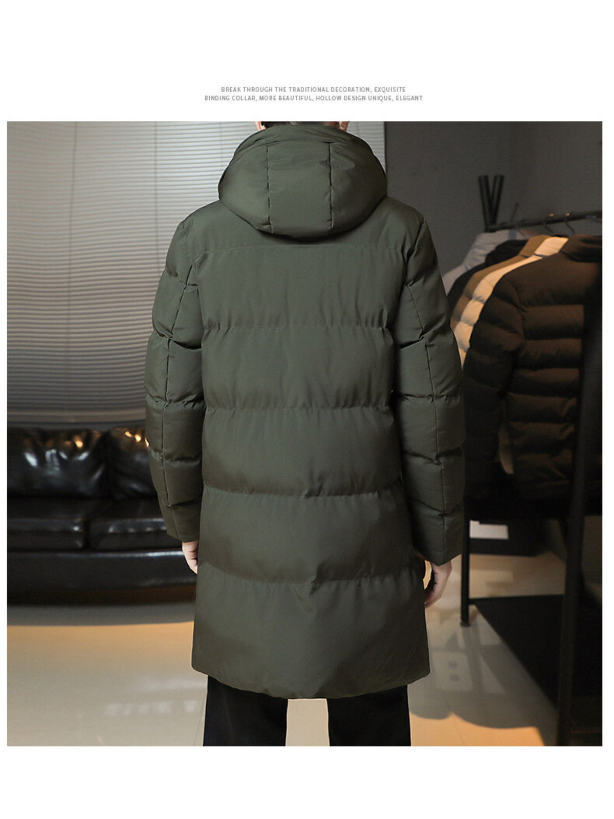 Men’s Hooded Puffer Jacket – Thick Warm Outdoor Coat