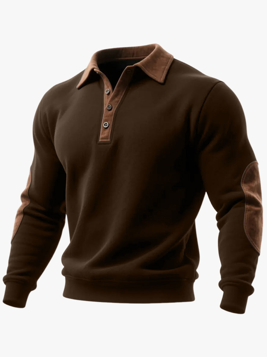 Men’s Ethnic Style 3D Printed Half-Zip Pullover – Casual Loose Long Sleeve