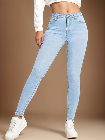 Women’s High-Rise Slim Jeans – Tummy Control Stretch Denim