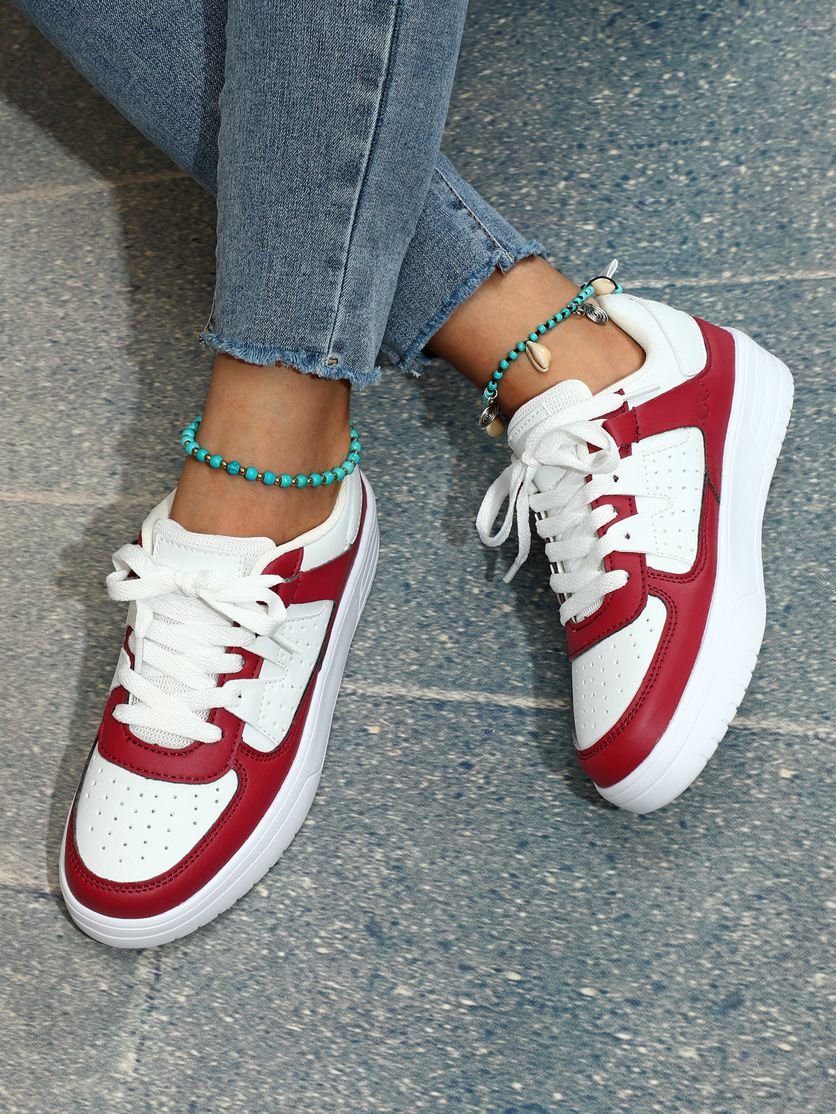 Loom & Soul Baskets plateforme unisexe – Chaussures de sport décontractées antidérapantes de style européen et américain avec semelle souple en EVA