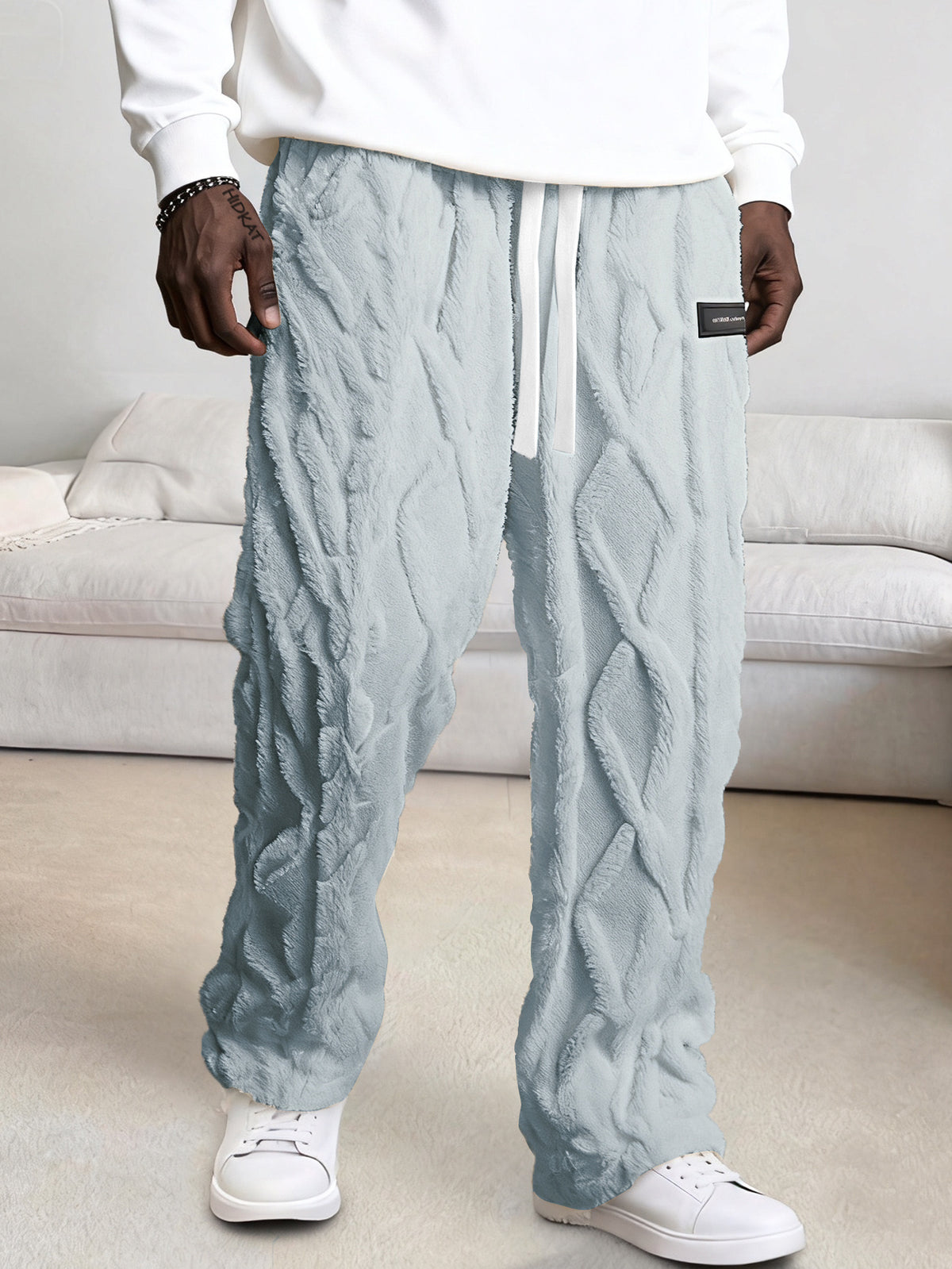 Men’s Fleece-Lined Lounge Pants – Warm Drawstring Winter Comfort
