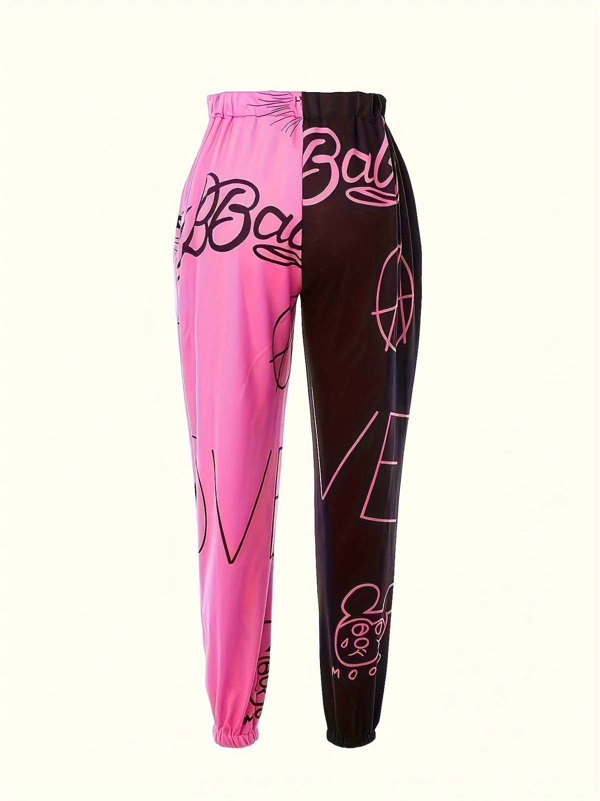 Pantalon de jogging color block pour femme – Streetwear décontracté à coupe ample