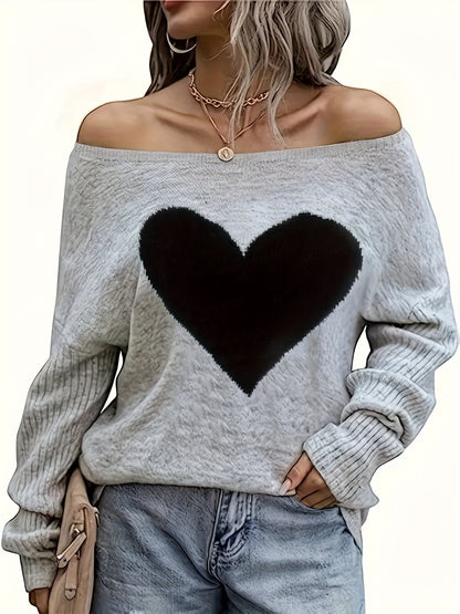 Haut cœur noir pour femme – Blouse élégante à col rond, toutes saisons
