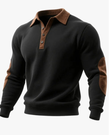 Men’s Ethnic Style 3D Printed Half-Zip Pullover – Casual Loose Long Sleeve