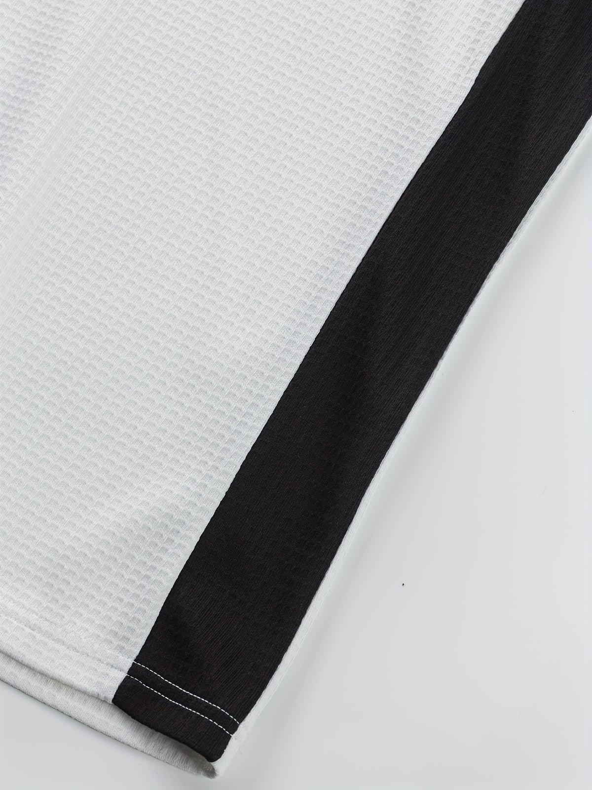Men’s Waffle Henley Shirt – White & Black All-Season Button Top