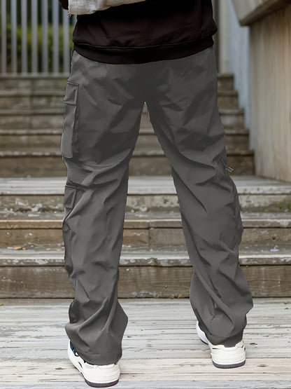 Pantalon Cargo Vert Homme – Coupe Droite Ample Taille Élastique