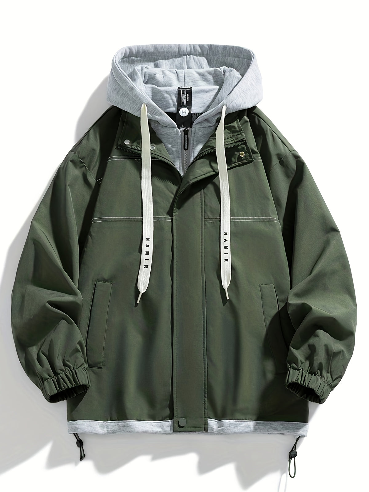 Veste zippée color block Loom & Soul pour homme – Coupe-vent léger à capuche