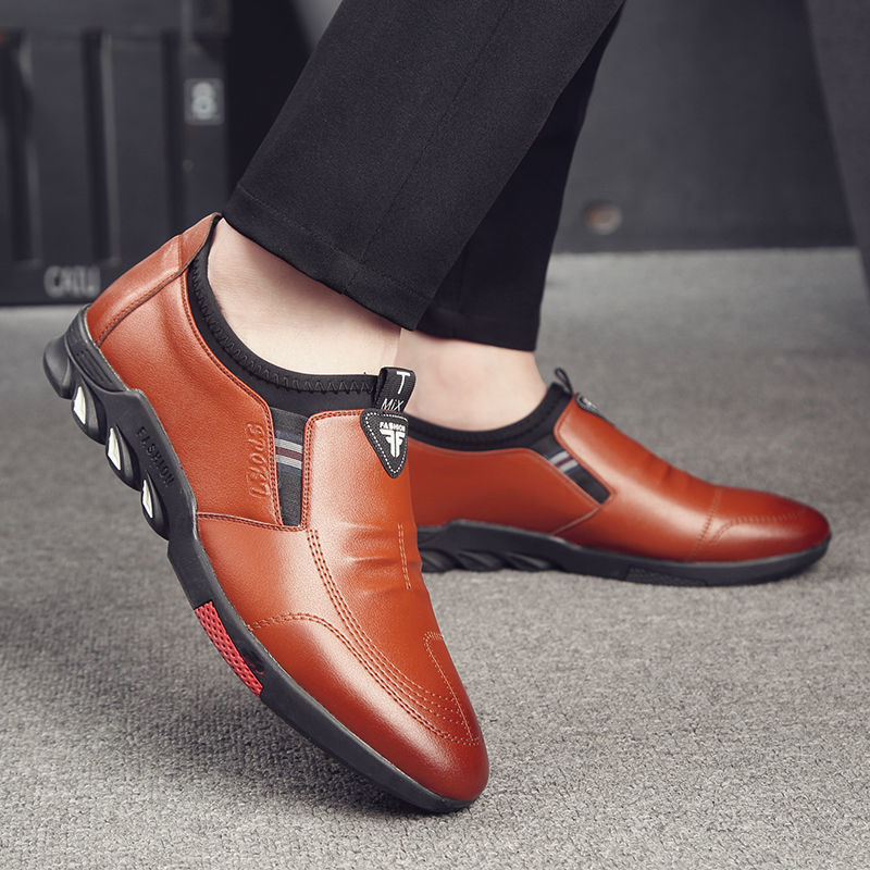 Chaussures de ville classiques plates en cuir PU pour hommes Loom & Soul™ – pour le travail et les occasions formelles