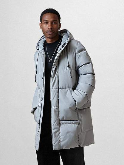 Men’s Hooded Puffer Jacket – Thick Warm Outdoor Coat