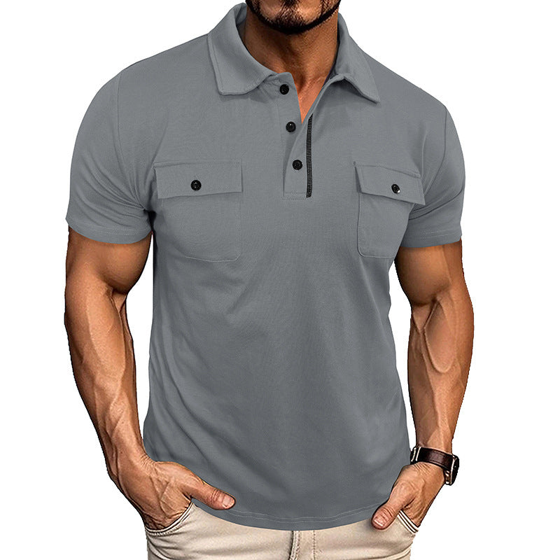 Polo d'été Loom & Soul™ pour homme – Haut à revers et manches courtes avec poche poitrine