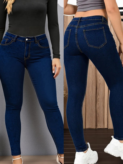 Women’s Slim Fit High-Waist Jeans – Stretch Pencil Denim