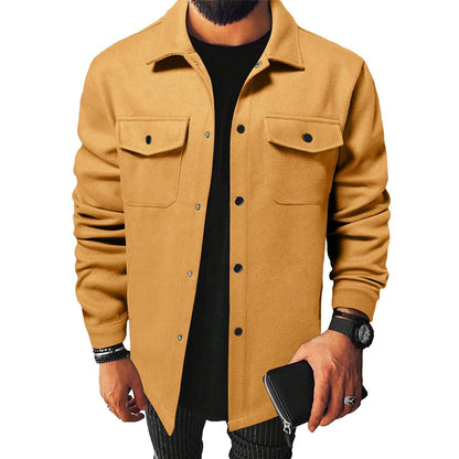 Loom & Soul Men’s Thick Casual Cardigan Shirt – British Style Long Sleeve
