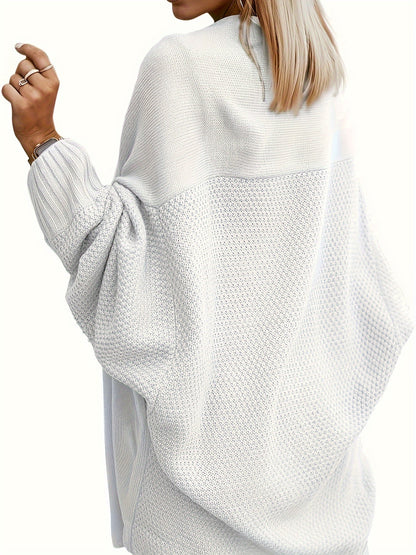 Cardigan Tricot Femme Oversize – Manches Chauve-souris Ouvertes