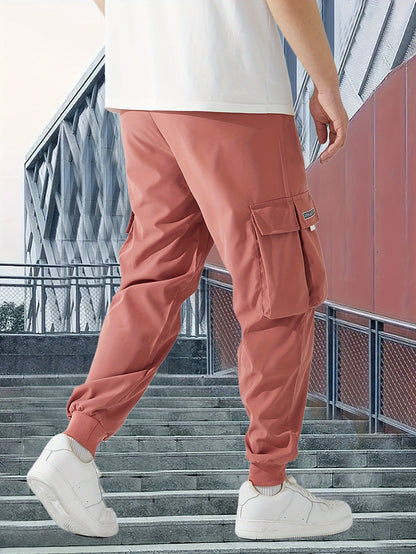 Men’s Olive Cargo Pants – Lightweight Multi-Pocket Streetwear Trousers