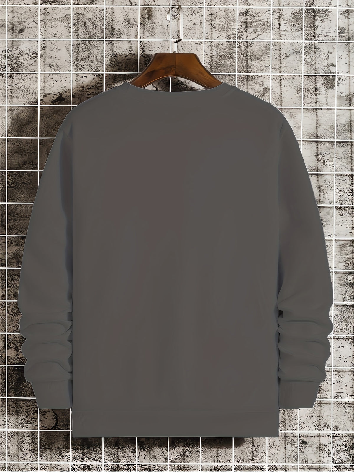 Sweat-shirt imprimé col rond pour homme – Pull tendance décontracté streetwear