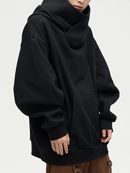 Men’s Oversized Plush Hoodie – High Street Ninja Style Pullover