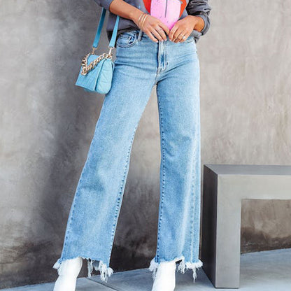 Pantalon décontracté à pampilles pour femmes Loom & Soul – Jean de style européen et américain avec détails à franges