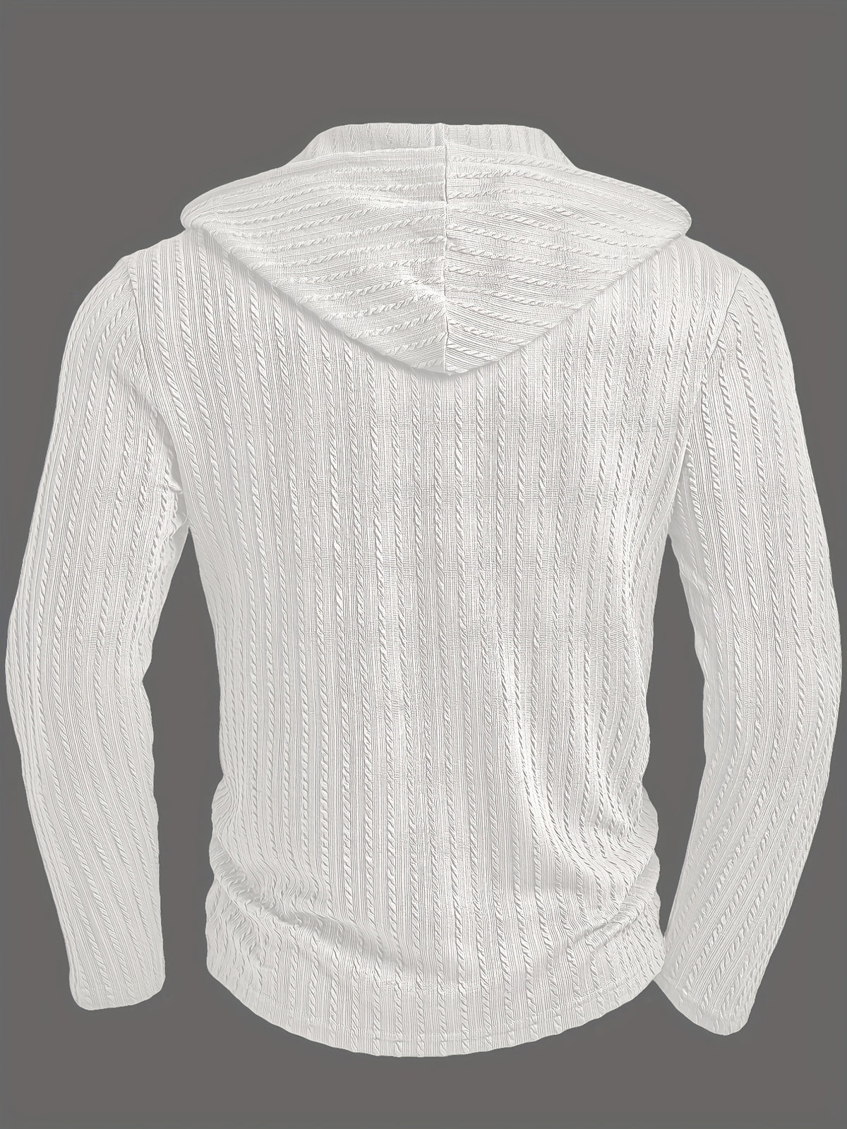T-shirt Henley à capuche pour homme – Pull à capuche décontracté texturé à manches longues et cordon de serrage