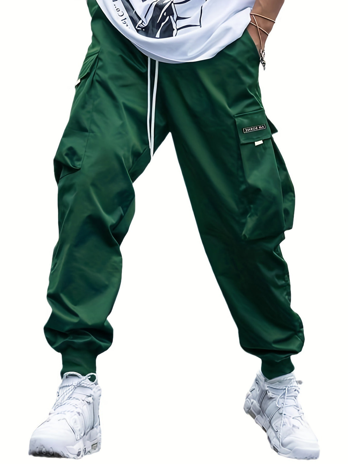Loom & Soul™ Pantalon cargo pour homme – Pantalon de survêtement style hip-hop avec cordon de serrage et multiples poches