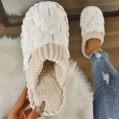 Pantoufles doublées de luxe pour femme – Confort intérieur et extérieur facile à enfiler