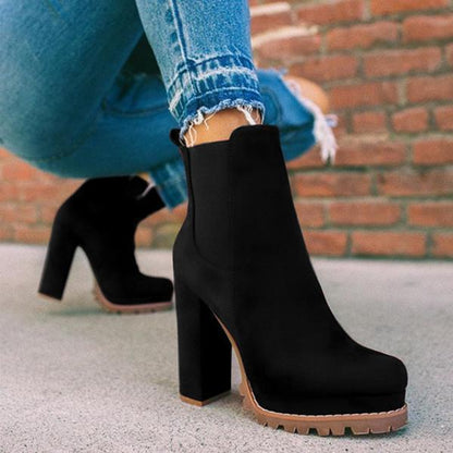 Loom & Soul Leopard Print Suede Ankle Boots – High Heel Winter Elegance