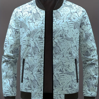 Veste de baseball imprimée pour homme – Manteau léger et décontracté à fermeture éclair style urbain