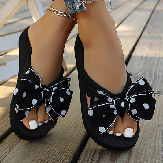 Chanclas de Lunares con Lazo – Sandalias sin Cordones Ligeras y Cómodas