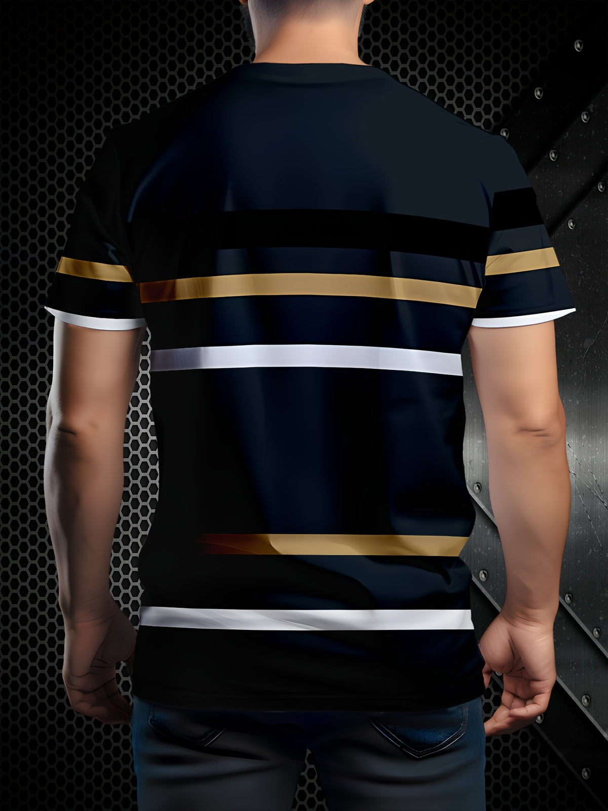 T-shirt graphique 3D pour homme – Col rond décontracté style streetwear