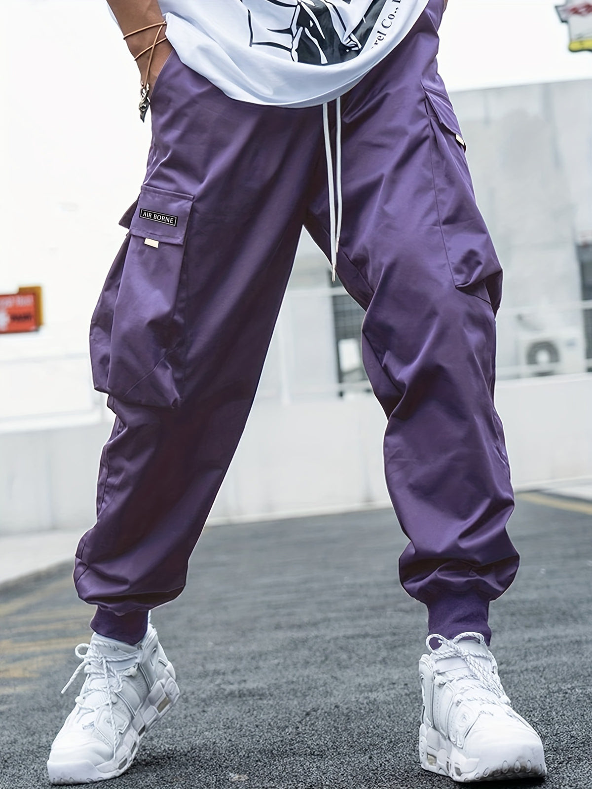 Loom & Soul™ Pantalon cargo pour homme – Pantalon de survêtement style hip-hop avec cordon de serrage et multiples poches