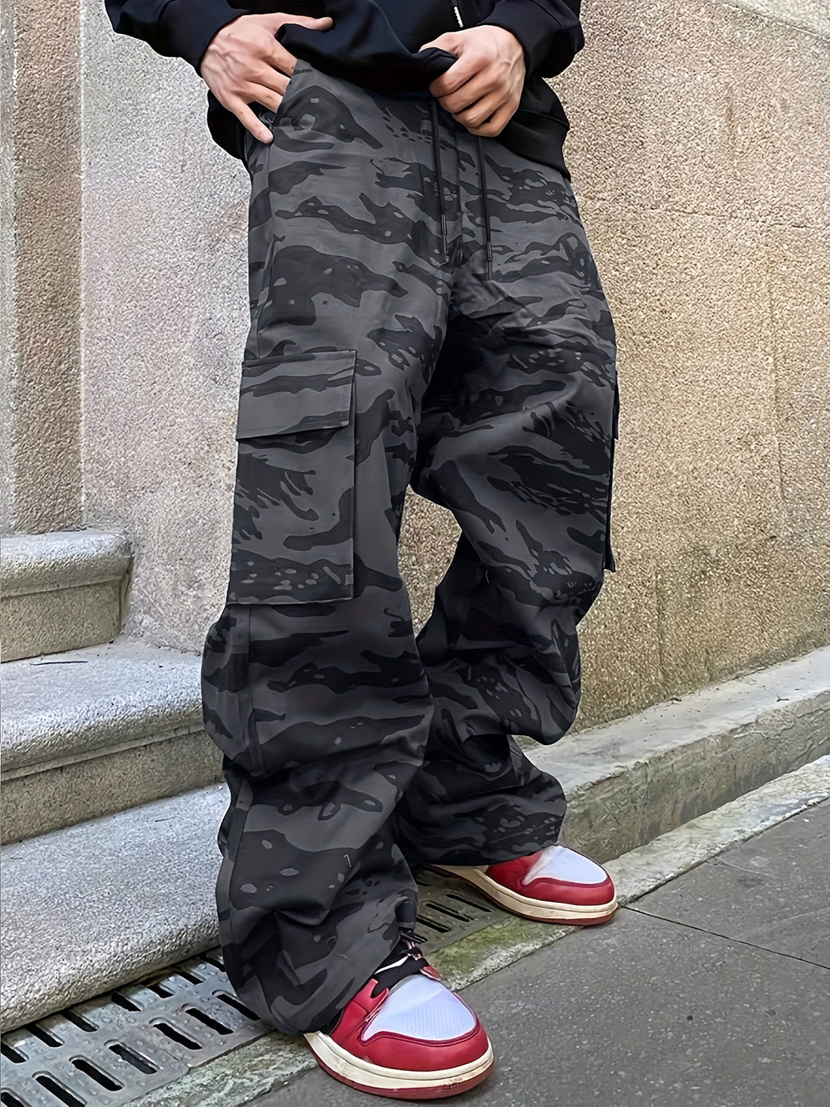 Pantalon Cargo Militaire Homme – Pantalon d'extérieur Ample Multi-Poches