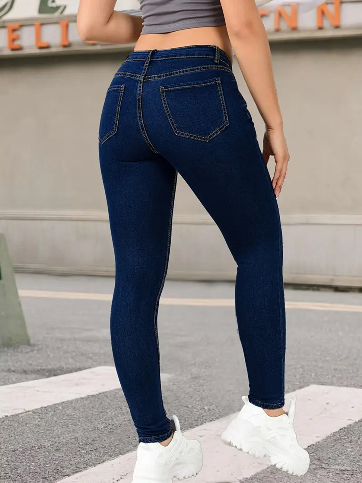 Women’s Slim Fit High-Waist Jeans – Stretch Pencil Denim