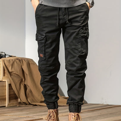 Men’s Multi-Pocket Work Pants – Outdoor Casual Cargo Trousers with Stretch