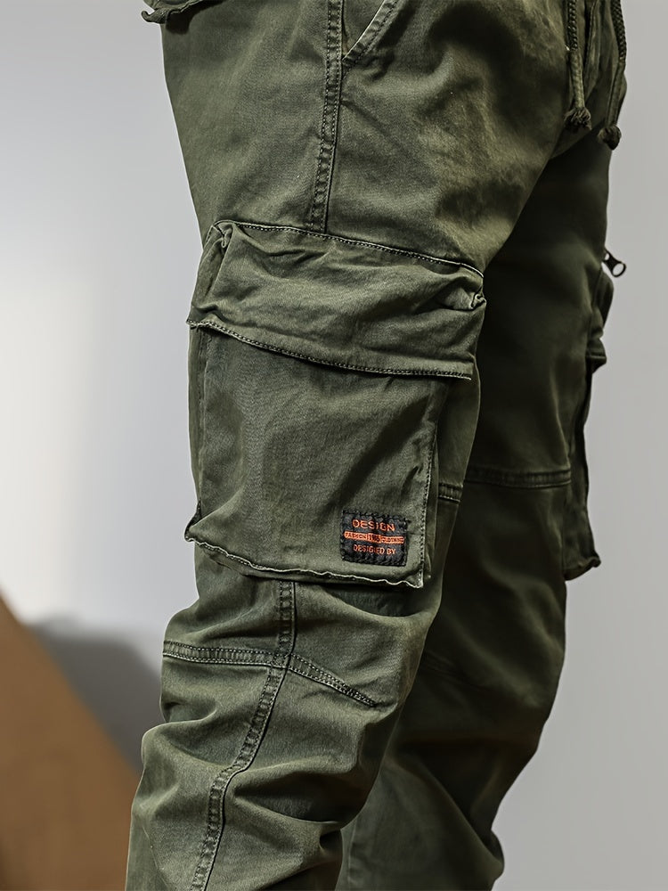 Men’s Multi-Pocket Work Pants – Outdoor Casual Cargo Trousers with Stretch