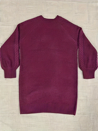 Pull Vika femme – Col rond ample en maille mi-longue