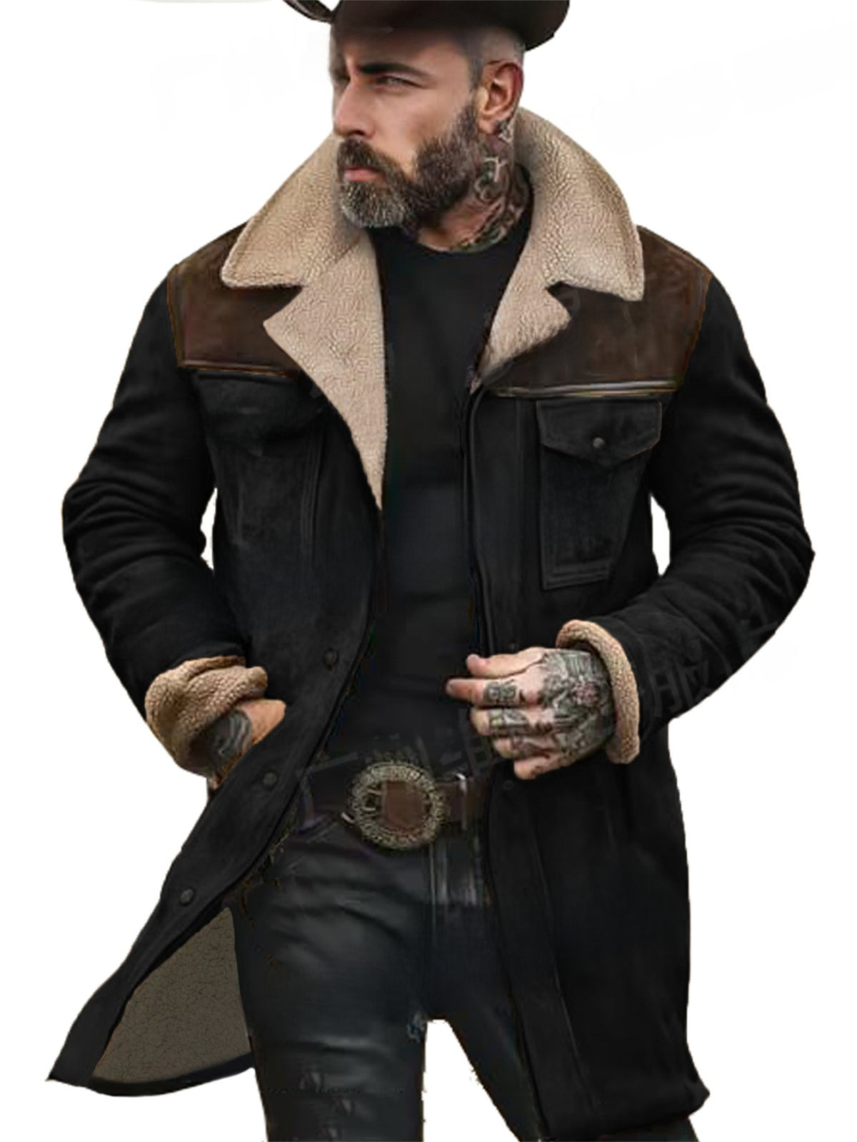 Blouson utilitaire color-block homme – Manteau en mélange de coton multi-poches