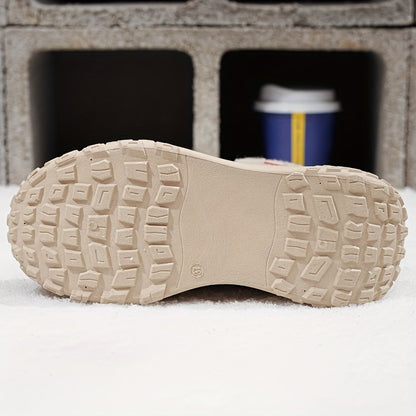 Women’s Plush Lined Snow Boots – Non-Slip Winter Shoes with PVC Sole